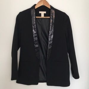 Blazer with sparkle collar